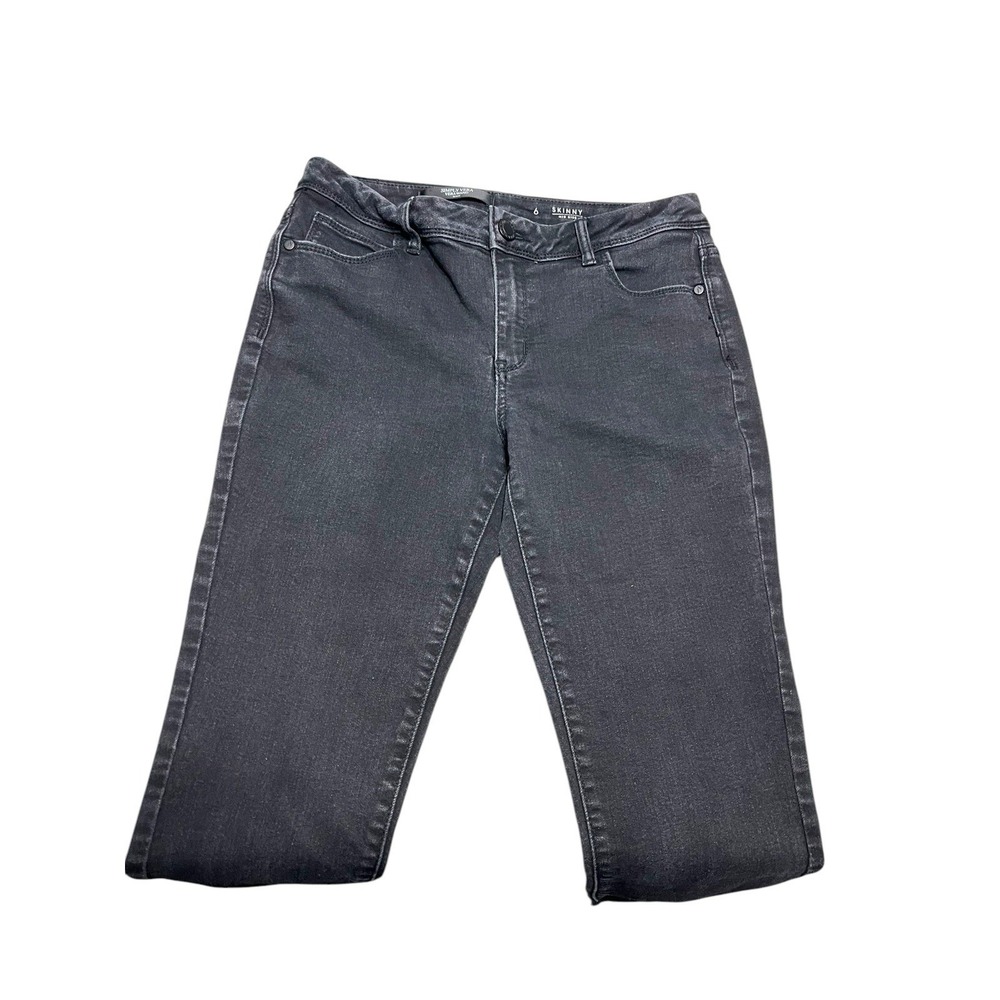 Simply Vera Vera Wang Black Skinny Ankle Jeans Womens 6‎ Stretch